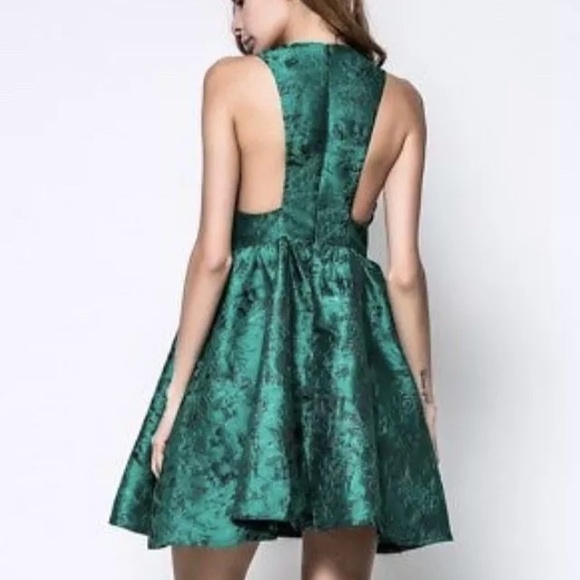 Green Size Small Short Cocktail Skater Dress - Picture 3 of 5
